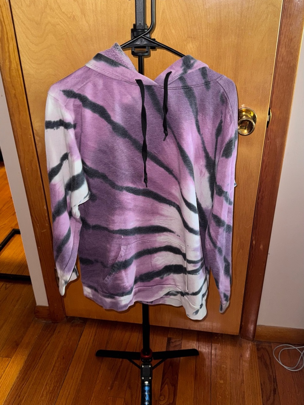 PINK Victoria's Secret Pink and Gray Tie-Dye Hoodie